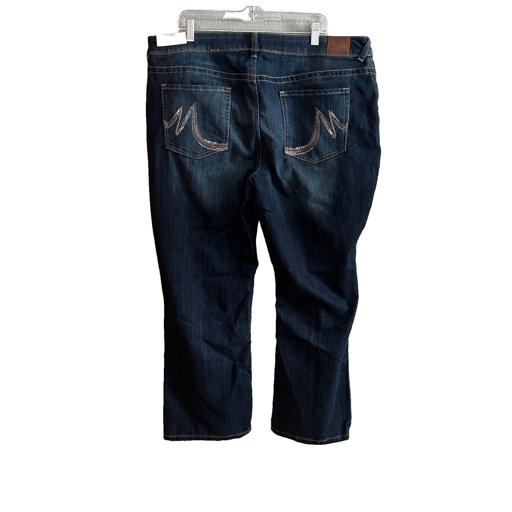 NWT Maurices Blue Jeans Mid Rise Slim Boot Size 22W Short - Picture 3 of 11